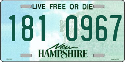 NH license plate 1810967