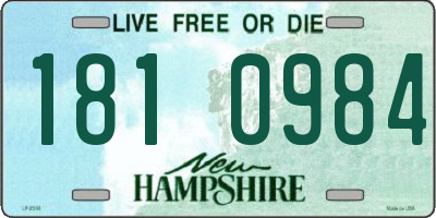 NH license plate 1810984