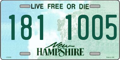 NH license plate 1811005