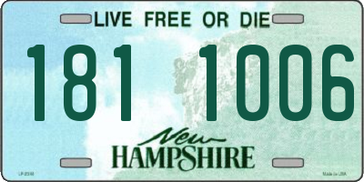 NH license plate 1811006