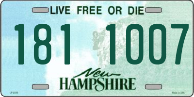 NH license plate 1811007