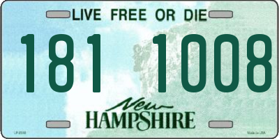 NH license plate 1811008