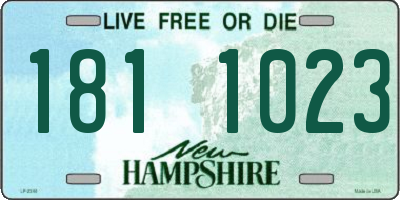 NH license plate 1811023