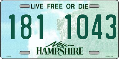 NH license plate 1811043