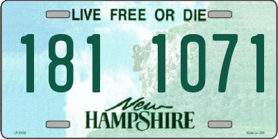 NH license plate 1811071
