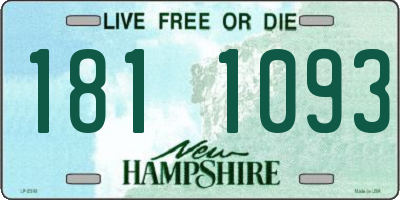 NH license plate 1811093