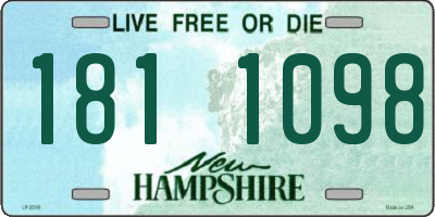 NH license plate 1811098