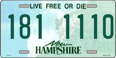 NH license plate 1811110