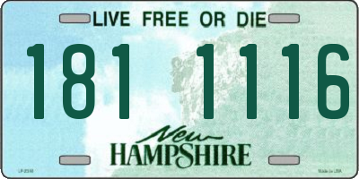 NH license plate 1811116
