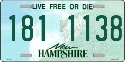 NH license plate 1811138