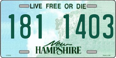 NH license plate 1811403