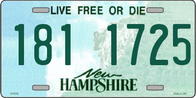 NH license plate 1811725