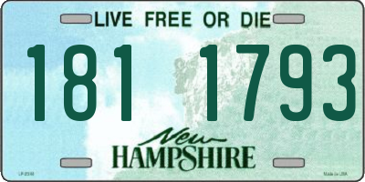 NH license plate 1811793