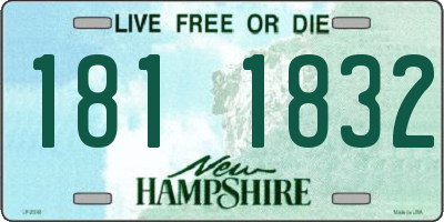 NH license plate 1811832