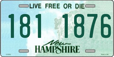 NH license plate 1811876