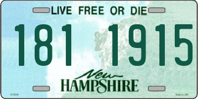 NH license plate 1811915