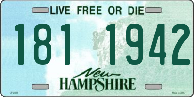 NH license plate 1811942