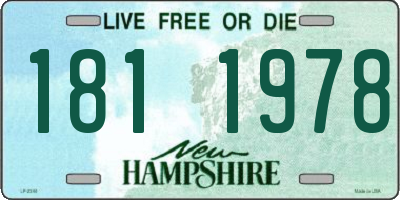 NH license plate 1811978