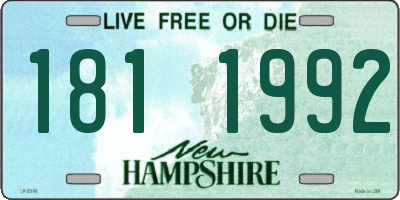 NH license plate 1811992