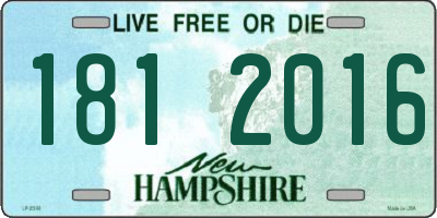 NH license plate 1812016