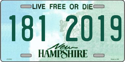 NH license plate 1812019