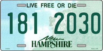 NH license plate 1812030