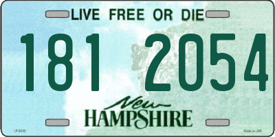 NH license plate 1812054