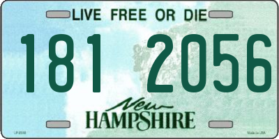 NH license plate 1812056