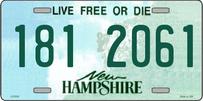 NH license plate 1812061