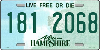 NH license plate 1812068