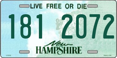 NH license plate 1812072