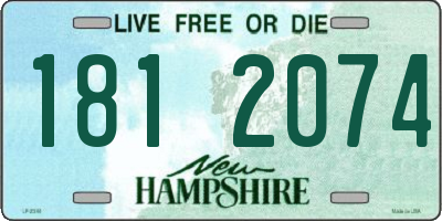 NH license plate 1812074