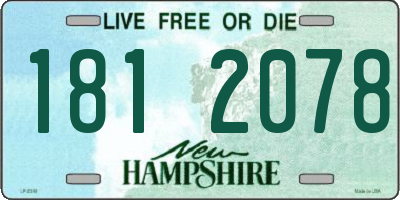 NH license plate 1812078