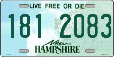 NH license plate 1812083