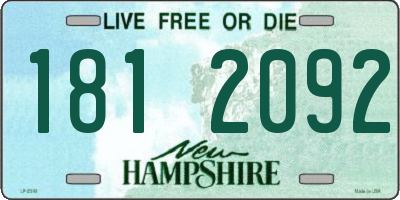NH license plate 1812092