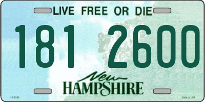 NH license plate 1812600