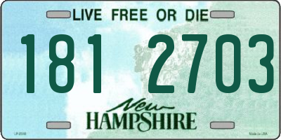 NH license plate 1812703