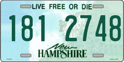 NH license plate 1812748