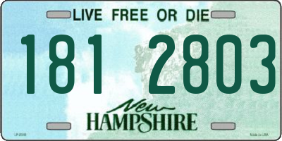 NH license plate 1812803