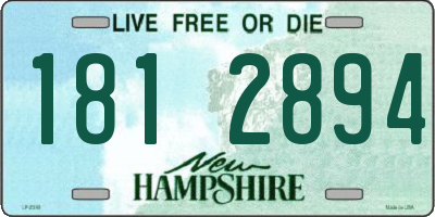 NH license plate 1812894