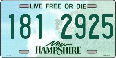 NH license plate 1812925