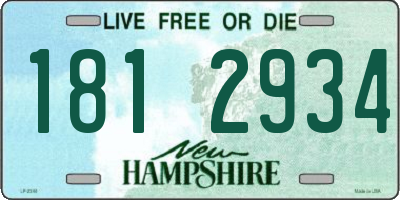 NH license plate 1812934