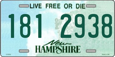NH license plate 1812938