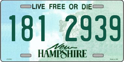 NH license plate 1812939