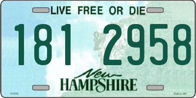 NH license plate 1812958