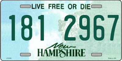 NH license plate 1812967