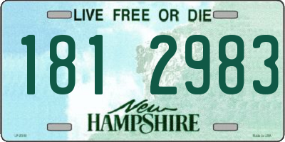NH license plate 1812983