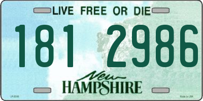 NH license plate 1812986