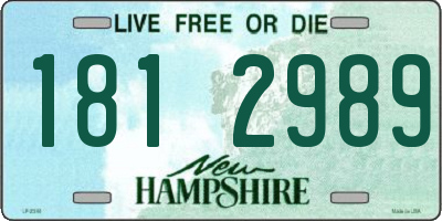 NH license plate 1812989