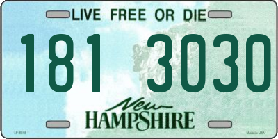 NH license plate 1813030